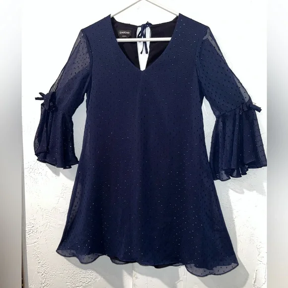 bebe navy blue dress Tessa Apron Dress – Bebe Organic main image 0